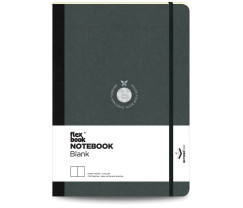 Flexbook Flex Global sima lapú jegyzetfüzet fekete, 17 × 24 cm, gumipánttal