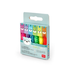 Maci alak� mini sz�vegkiemel�, 6 sz�n/szett (LEGAMI - STATIONERY)