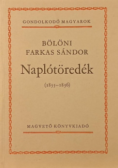 Bölöni Farkas Sándor - Naplótöredékek