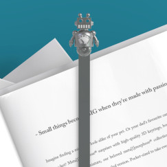 Robot, ezüst - Fém könyvjelző