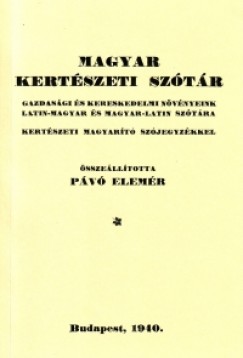 P�v� Elem�r - Magyar kert�szeti sz�t�r