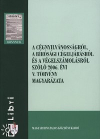 Dr. Czene Klra - Dr. Papp Telka - A cgnyilvnossgrl, a brsgi cgeljrsrl s a vgelszmolsrl szl 2006. vi V. trvny magyarzata