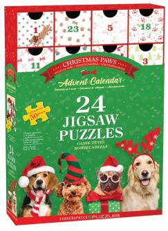 Kar�csonyi mancsok - Adventi napt�r, 24 x 50 db mini puzzle (EUROGRAPHICS, 8924-5921)