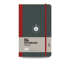 Flexbook Flex Global vonalas jegyzetfüzet piros, 13 × 21 cm, belső zsebbel és gumipánttal