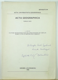 Jakucs Lszl - Acta geographica Tomus XXV.