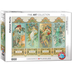 Alphonse Mucha - A n�gy �vszak (3. v�ltozat), 1000 db-os puzzle (EUROGRAPHICS, 6000-0824)