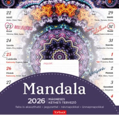 Mandala - mgneses terveznaptr - 22x22 cm - 2026
