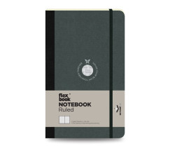 Flexbook Flex Global vonalas jegyzetf�zet � fekete, 13 � 21 cm, bels� zsebbel �s gumip�nttal