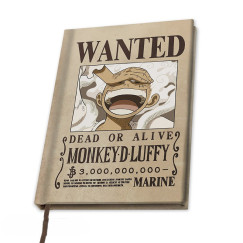One Piece: Luffy körözési plakát mintájú jegyzetfüzet (A5)