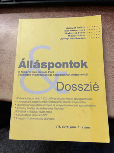 Szekeres Imre, Bakonyi Tibor Angyal dm - llspontok & Dosszi VII. vfolyam 1. szm