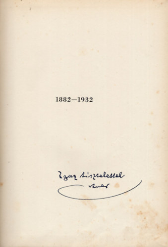 Kner Izidor - Félévszázad mesgyéjén 1882-1932- dedikált