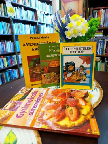 F. Nagy Angéla, Végh Júlia Pataki Mária - Gasztronómia könyvcsomag 4 darabos KÖNYVMENTŐ AJÁNLAT: A vendégvárás ábécéje, Főzzünk margarinnal!, Éttermi ételek otthon, Gyümölcsös sütemények