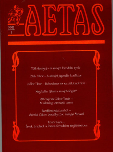 De�k �gnes  (szerk.) - Aetas 1991/1- T�rt�nettudom�nyi foly�irat