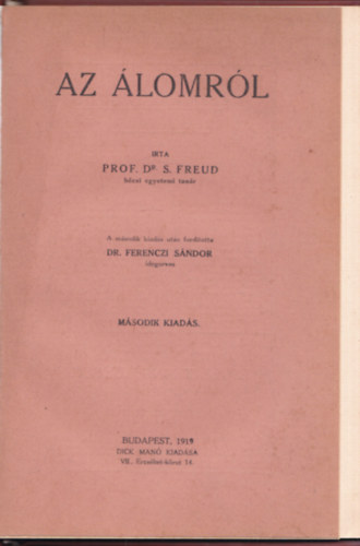 Sigmund Freud - Az lomrl