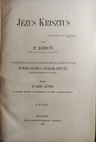 P. Didon - Jzus Krisztus I-II.