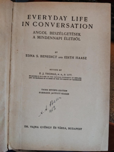 Edna S.-Haasz, Edith Benedict - Everyday Life In Conversation