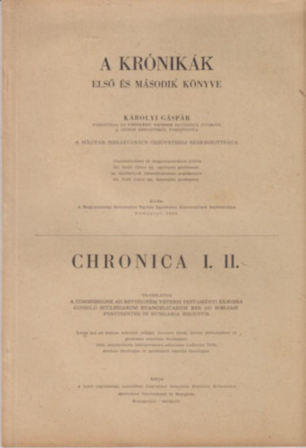 Krolyi Gspr (ford.) - A krnikk els s msodik knyve