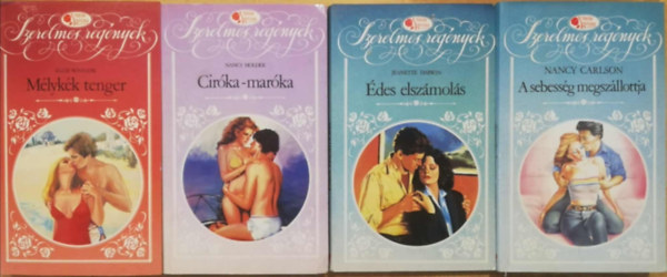 4 db k�tet a V�r�s R�zsa Szerelmes reg�nyek sorozatb�l (M�lyk�k tenger, Cir�ka-mar�ka, A sebess�g megsz�llotja, �des elsz�mol�s)