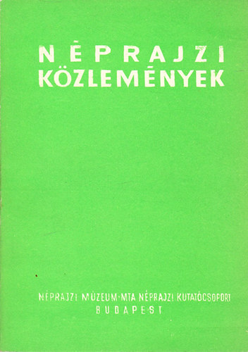 Takcs Lajos  (szerk.) - Nprajzi kzlemnyek XIV. 3-4.