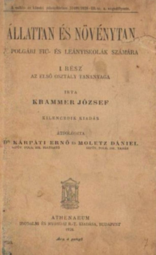 Krammer Jzsef - llattan s nvnytan polgri fi- s lenyiskolk szmra - I. rsz