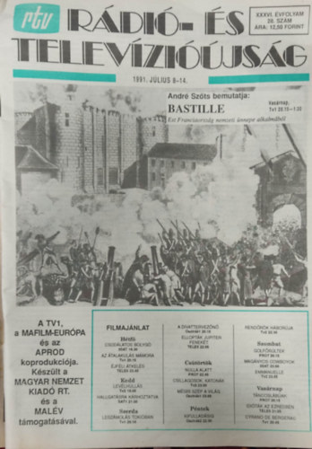 Rtv (R�di�- �s telev�zi��js�g) 28, XXXVI. �vf. 1991. j�lius 8-14.