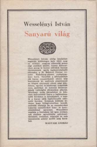 Wessel�nyi Istv�n - Sanyar� vil�g