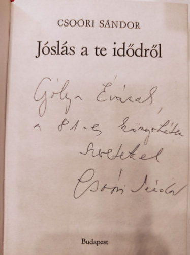 Cso�ri S�ndor - J�sl�s a te id�dr�l