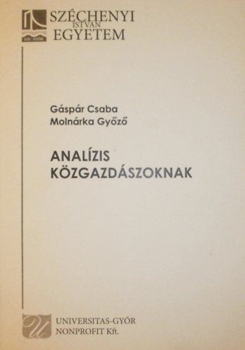 Gspr Csaba - Molnrka Gyz - Analzis kzgazdszoknak
