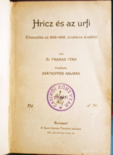 Franko Iván - Hricz és az urfi