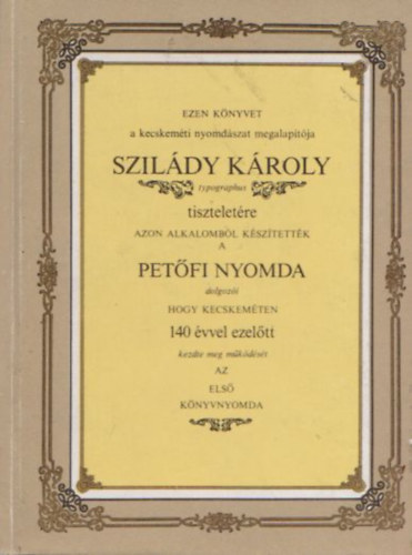 Szildy Kroly emlkknyv (Miniknyv)