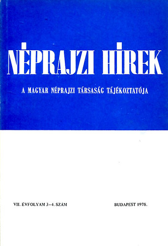 Nprajzi hrek (1978. VII. vfolyam 3-4. szm)