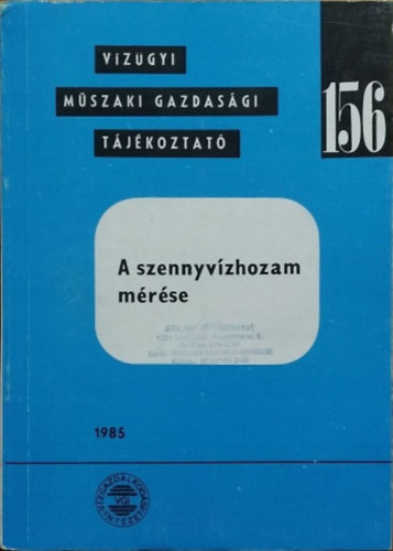 Horv�th Imre - A szennyv�zhozam m�r�se