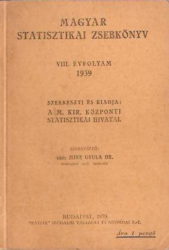 Dr. Mike Gyula - Magyar statisztikai zsebkönyv 1939