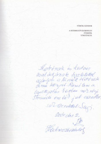 T�r�k S�ndor - A H�dmez�v�s�rhelyi f�rd�k t�rt�nete (dedik�lt)