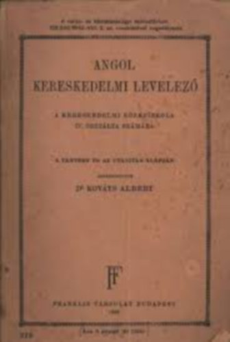 Dr.Kovts Albert - Angol kereskedelmi levelez