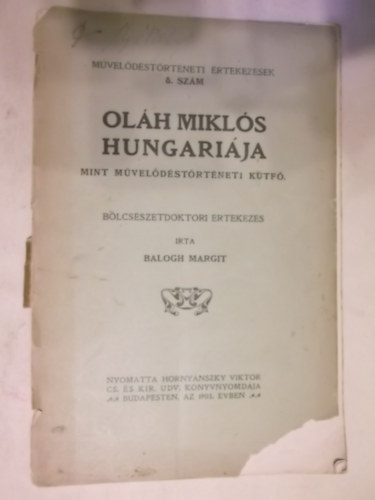 Balogh Margit - Ol�h Mikl�s Hung�ri�ja 1903