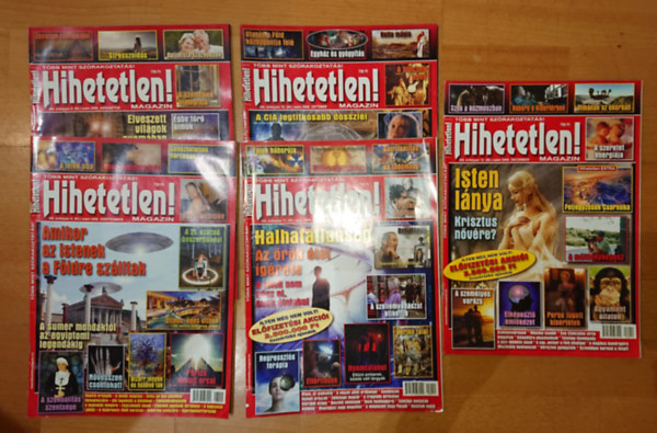 5 db Hihetetlen! magazin 2008-bl: 2008/, augusztus, szeptember, oktber, november, december