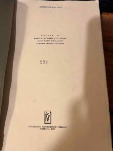 K�zleked�si Dokument�ci�s V�llalat - Renault g�pkocsik jav�t�si k�zik�nyve