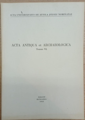 Gy. Gazdapusztai S. Szádeczky-Kardoss - Kurucz Ferenc luxorius költeményei latinul és magyarul (Acta antiqua et archaeologica Tomus VI.)