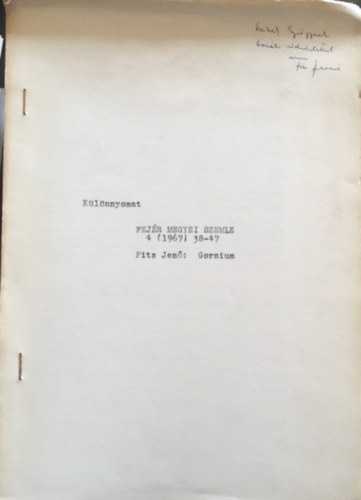 Fitz Jen - Fejr megyei Szemle 4. (1967) 38-47.