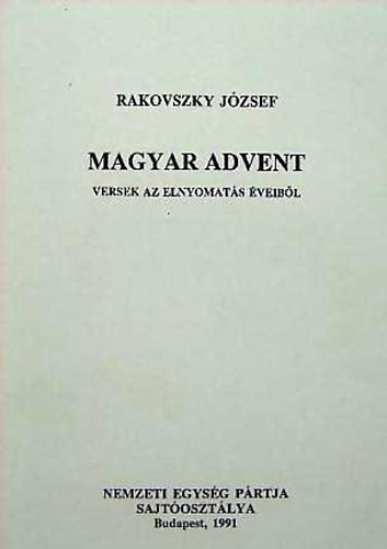 Rakovszky J�zsef - Magyar advent -versek az elnyomat�s �veib�l-