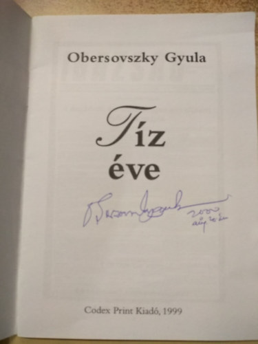 Obersovszky Gyula - Tz ve