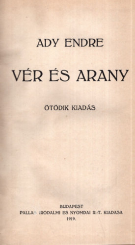 Ady Endre - Vr s arany 1919