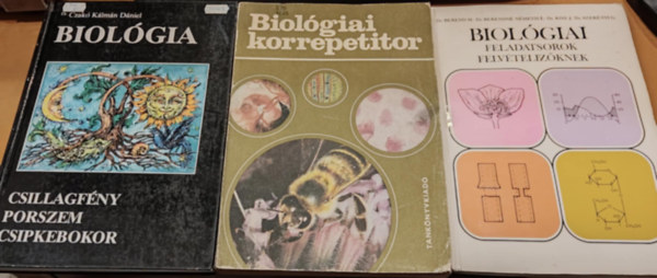 Dr. Berendn Nmeth va, Dr. Nagy Mria, Dr. Perendy Mria, Dr. Czak Klmn Dniel Berend Mihly - 3 db Biolgia (Csillagfny, porszem, csipkebokor) + Biolgiai korrepetitor + Biolgiai feladatsorok felvtelizknek