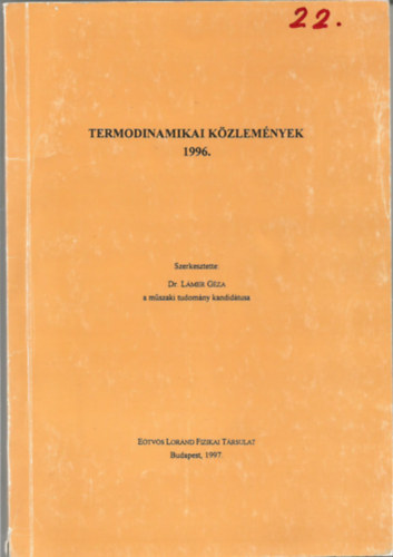 Lmer Gza - Termodinamikai kzlemnyek 1996