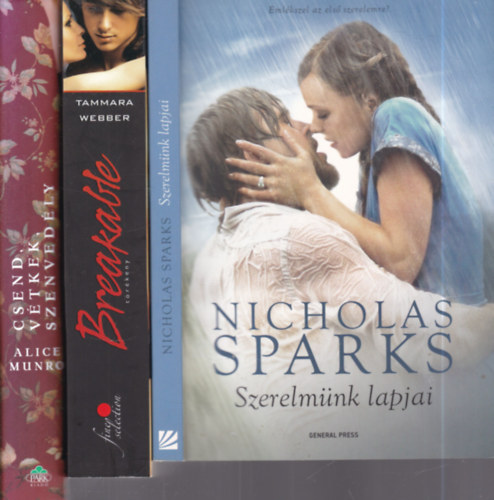 Tammara Webber, Alice Munro Nicholas Sparks - 3 db. romantikus reg�ny (Szerelm�nk lapjai + Breakable- T�r�keny + Csend, v�tkek, szenved�ly)