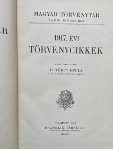 1917. vi trvnycikkek - Magyar Trvnytr