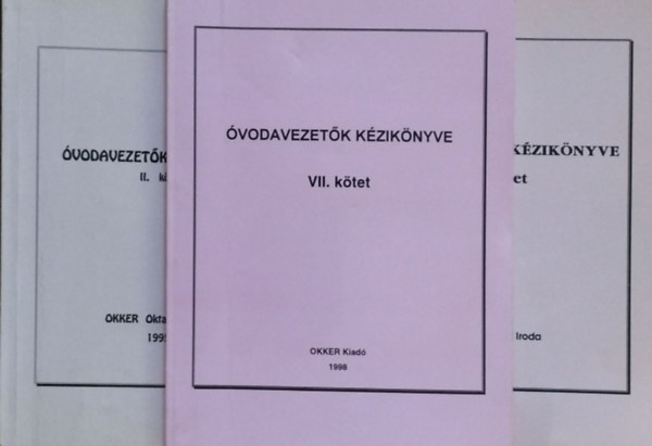 Egyed Zsuzsanna - Villnyi Gyrgyn  (szerk.) - vodavezetk kziknyve, II-III., VII. ktet (3 ktet)