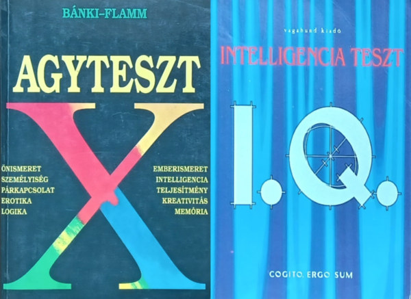 Dr. Bánki M. Csaba Szöllősi Péter - Dr. Flamm Zsuzsa - 2 db I.Q. teszt könyv: IQ - Intelligencia teszt - Agyteszt (Önismeret-Személyiség-Párkapcsolat-Erotika-Logika)