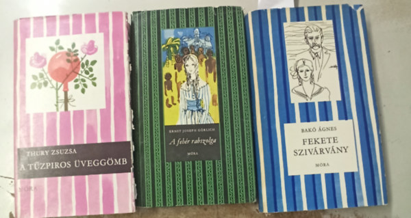 Ernst Joseph Görlich, Thury Zsuzsa Bakó Ágnes: - 3 db csíkos könyv: Fekete szivárvány +A fehér rabszolga +A tűzpiros üveggömb